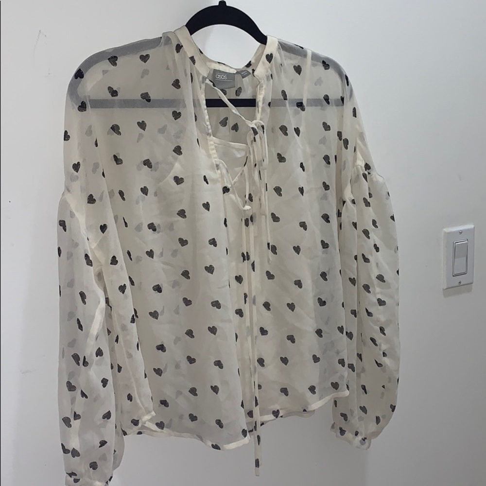 ASOS heart polka dot blouse